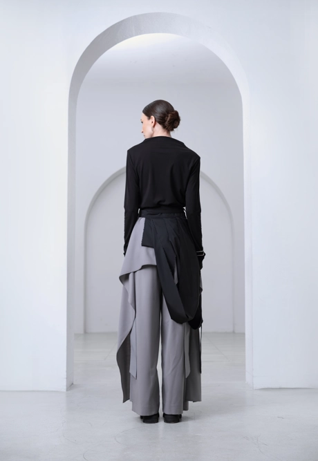 Лонгслив плечики черный - фото 2