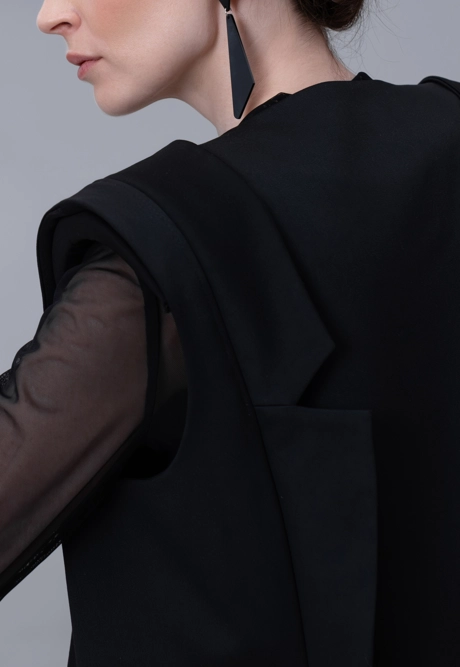 Жилет с декоративными лацканами - фото 4